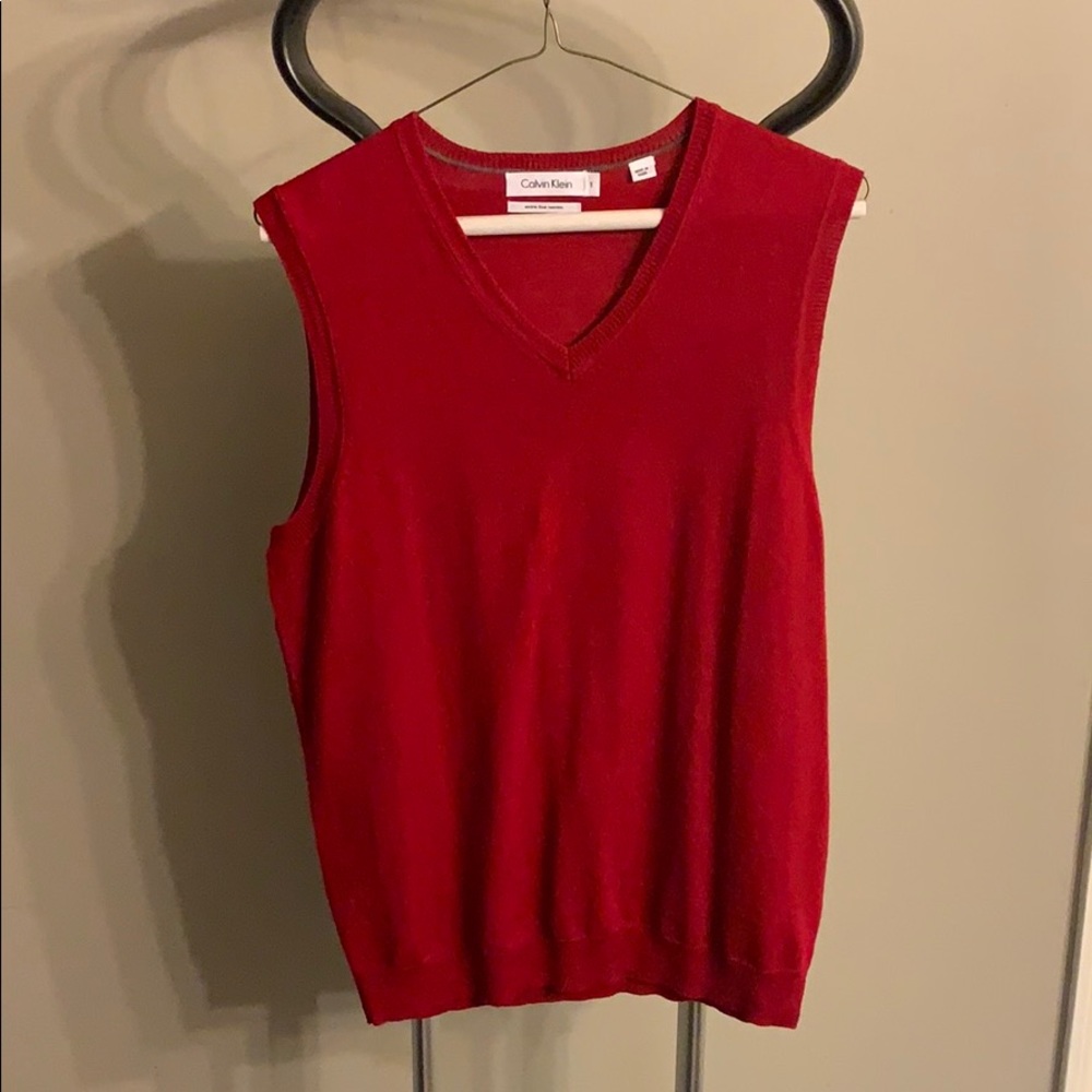 Calvin Klein red sweater Vest.